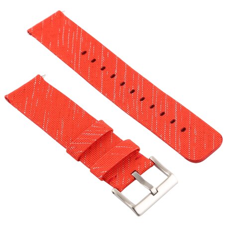 Canvas Band Fitbit Versa 1 / 2 & Lite - Rot / Silber