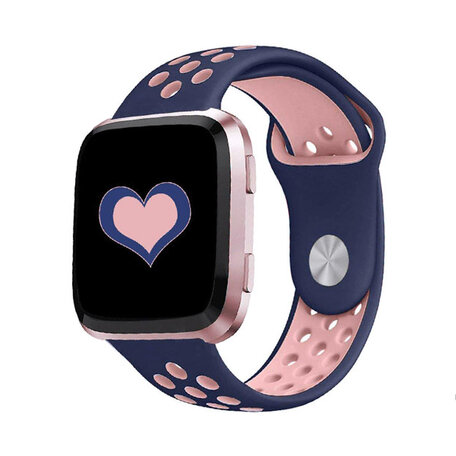 Fitbit Versa 1 / 2 & Lite Sportband - Größe: Groß - Blau + Pink