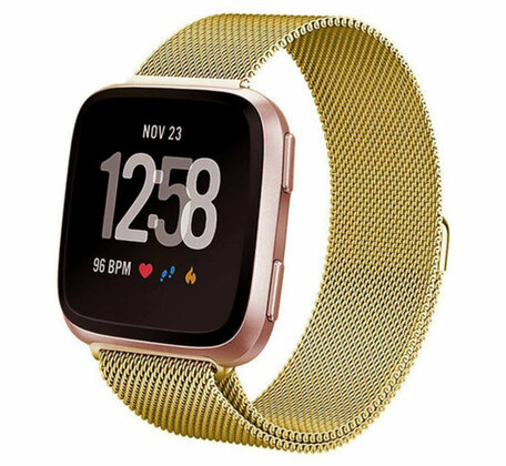 Fitbit Versa 1 / 2 & Lite milanaise Armband - Größe: Klein - Gold