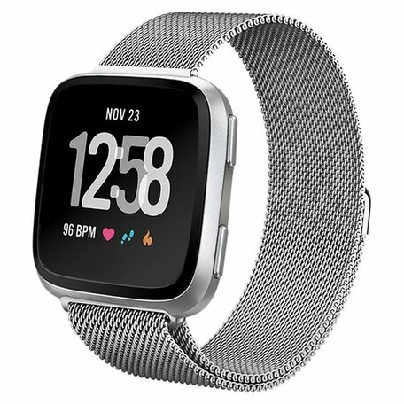 Fitbit Versa 1 / 2 & Lite milanaise Armband - Größe: Groß - Silber