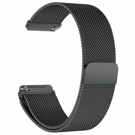 Fitbit Versa 1 / 2 & Lite milanaise Armband - Größe: Groß - Schwarz