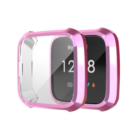 Fitbit Versa Lite Soft TPU Fall (vollständig geschützt) - Rosa