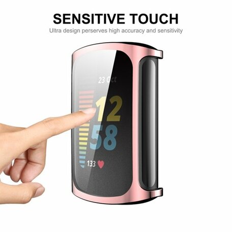 Fitbit Charge 5 & 6 TPU-Hülle (vollständig geschützt) - Rosa