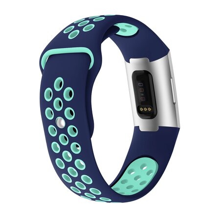 Fitbit Charge 3 & 4 Silikon DOT Armband - Mint / Blau - Größe: Groß