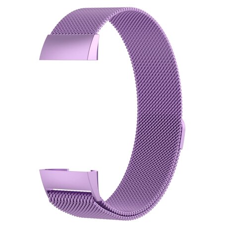 Fitbit Charge 3 & 4 milanaise Armband - Größe: Groß - Hell lila