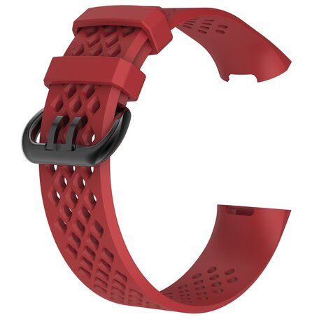 Fitbit Charge 3 & 4 Sportband - Größe: Groß - Rot