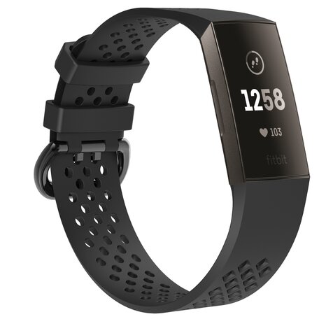 Fitbit Charge 3 & 4 Sportband - Größe: Groß - Schwarz