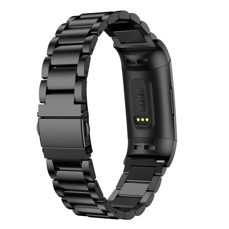 Fitbit Charge 3 & 4 Metallband - Schwarz