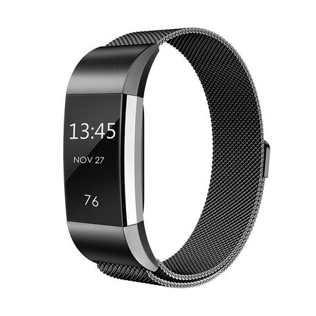 Fitbit Charge 2 milanaise Armband - Größe: Klein - Schwarz