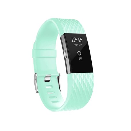 Fitbit Charge 2 Silikonarmband - Größe: Groß - Cyan