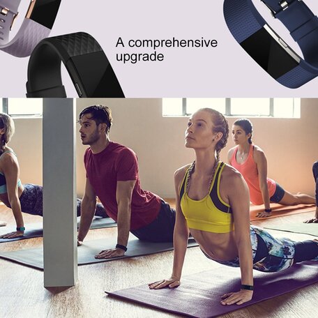 Fitbit Charge 2 Silikonarmband - Größe: Groß - Grau-Blau