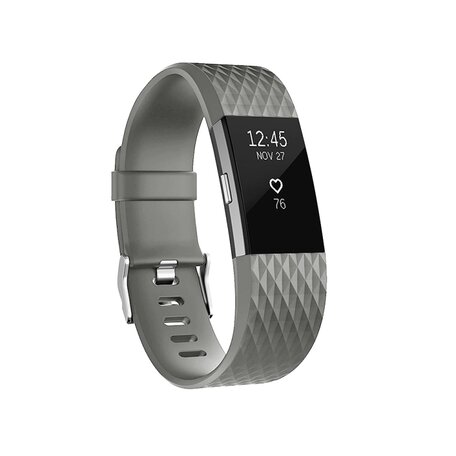 Fitbit Charge 2 Silikonarmband - Größe: Large - Dunkelgrau