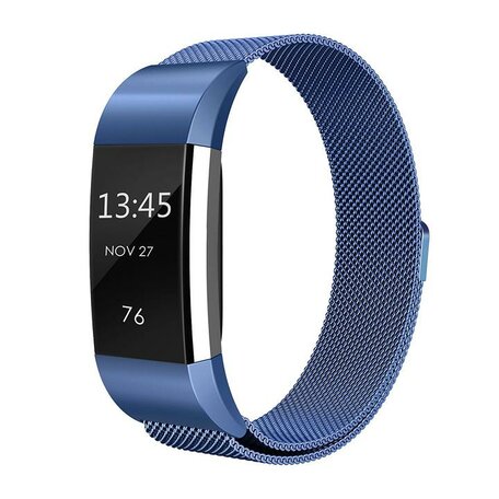 Fitbit Charge 2 milanaise Armband - Größe: Groß - Blau