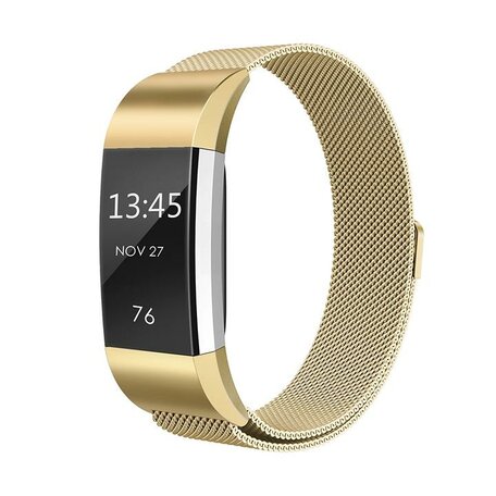 Fitbit Charge 2 milanaise Armband - Größe: Groß - Gold