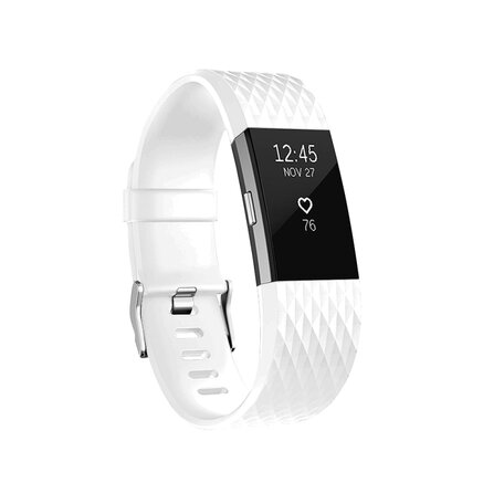 Fitbit Charge 2 Silikonarmband - Größe: Groß - Weiß