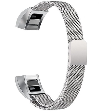 FitBit Alta HR Milanaise-Armband - Größe: Groß - Silber