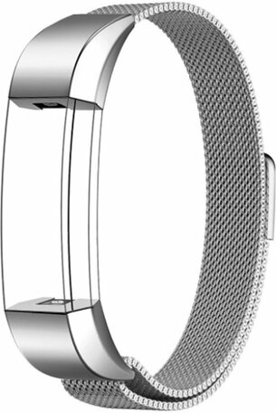 FitBit Alta HR Milanaise-Armband - Größe: Groß - Silber