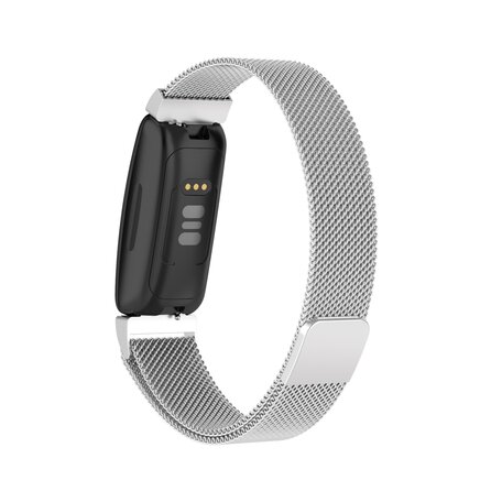 Fitbit Inspire 2 & Ace 3 Milanaise Armband - Größe: Groß - Silber