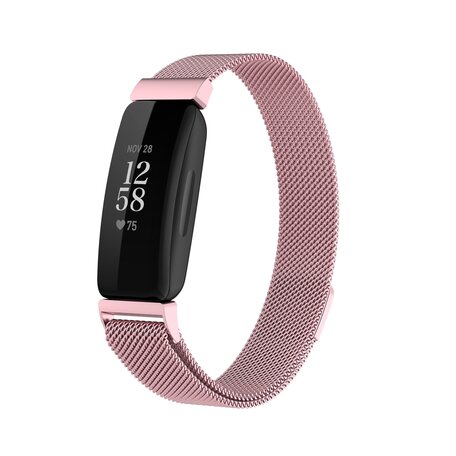 Fitbit Inspire 2 & Ace 3 Milanaise Armband - Größe: Groß - Pink Gold