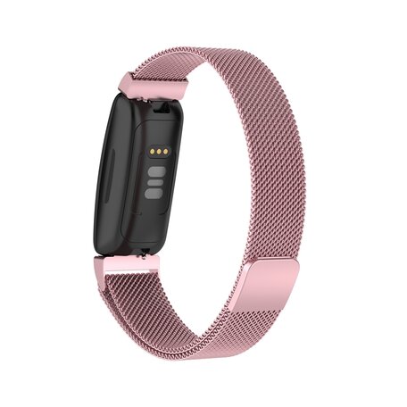 Fitbit Inspire 2 & Ace 3 Milanaise Armband - Größe: Groß - Pink Gold