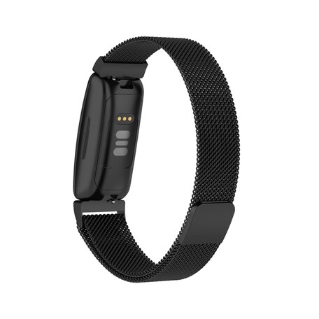 Fitbit Inspire 2 & Ace 3 Milanaise Armband - Größe: Groß - Schwarz