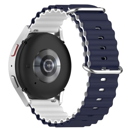 Samsung Galaxy Watch 4 - 40mm & 44mm - Ocean Style Armband - Dunkelblau / Weiß