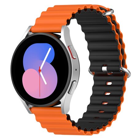 Samsung Galaxy Watch 4 - 40mm & 44mm - Ocean Style Armband - Orange / schwarz