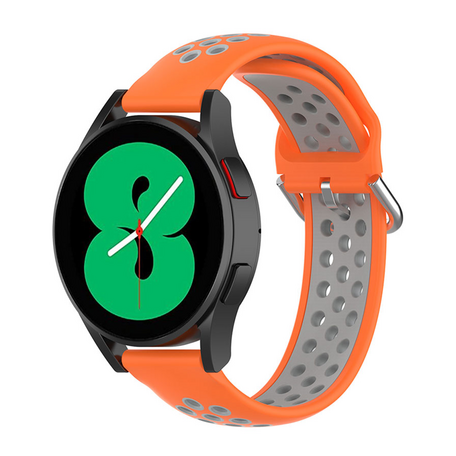 Samsung Galaxy Watch 4 - 40mm / 44mm - Silikon-Sportband mit Schnalle - Orange + Grau