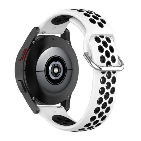 Samsung Galaxy Watch 4 - 40mm / 44mm - Silikon-Sportarmband mit Schnalle - Weiß + Schwarz