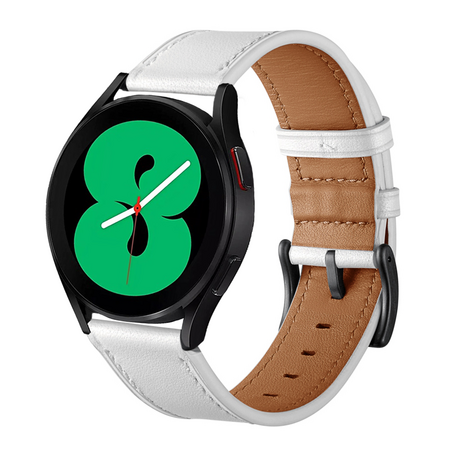 Samsung Galaxy Watch 4 - 40mm & 44mm - Lederarmband - Weiß