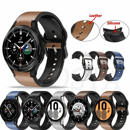 Samsung Galaxy Watch 4 - 40mm & 44mm - 2 in 1 Silikon/Lederband - Blau