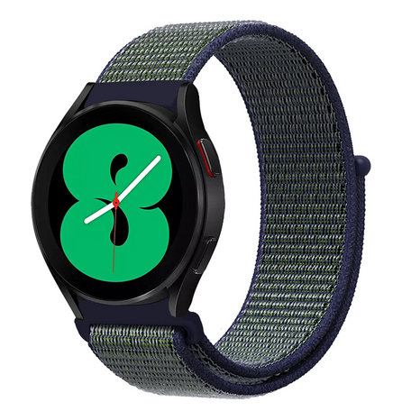 Samsung Galaxy Watch 4 - 40mm / 44mm - Sport Loop Armband - Blau mit grünem Band