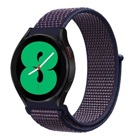 Samsung Galaxy Watch 4 - 40mm / 44mm - Sport Loop Armband - Navy / dunkelviolett melange