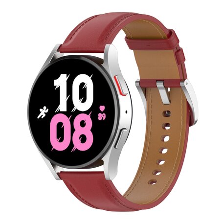 Samsung Galaxy Watch 4 - 40mm / 44mm - Luxus-Lederarmband - Bordeaux