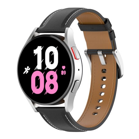 Samsung Galaxy Watch 4 - 40mm / 44mm - Luxus-Lederarmband - Schwarz