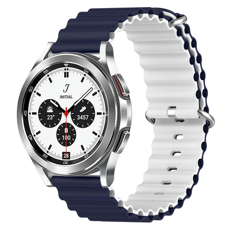 Samsung Galaxy Watch 4 Classic - 42mm & 46mm - Ocean Style Armband - Dunkelblau / Weiß