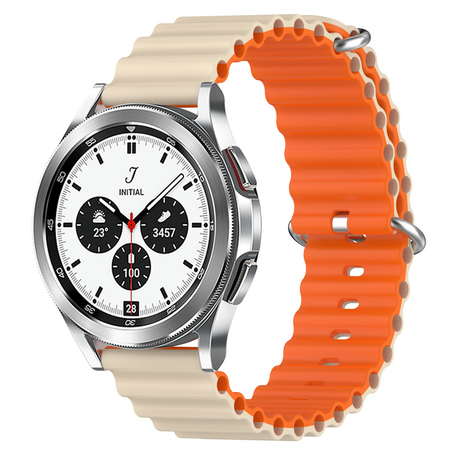 Samsung Galaxy Watch 4 Classic - 42mm & 46mm - Ocean Style Armband - Beige / orange