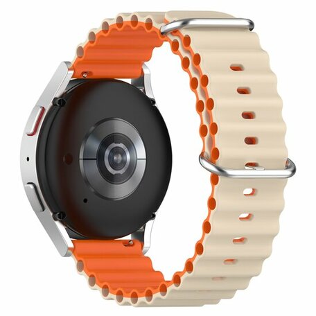 Samsung Galaxy Watch 4 Classic - 42mm & 46mm - Ocean Style Armband - Beige / orange