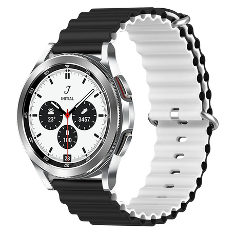 Samsung Galaxy Watch 4 Classic - 42mm & 46mm - Ocean Style Armband - Schwarz / weiß