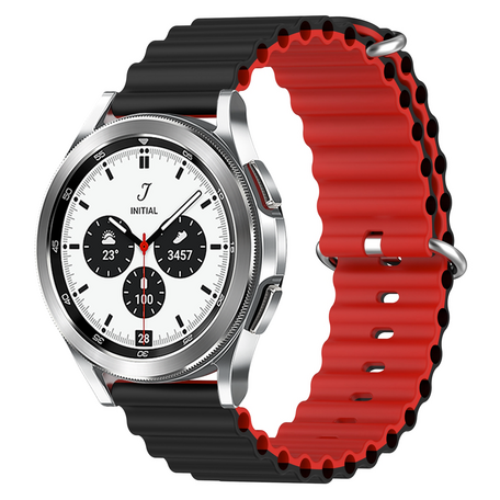 Samsung Galaxy Watch 4 Classic - 42mm & 46mm - Ocean Style Armband - Schwarz / rot