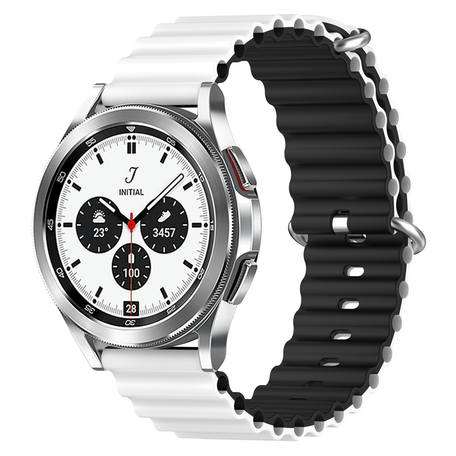 Samsung Galaxy Watch 4 Classic - 42mm & 46mm - Ocean Style Armband - Weiß/Schwarz