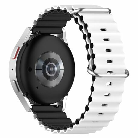 Samsung Galaxy Watch 4 Classic - 42mm & 46mm - Ocean Style Armband - Weiß/Schwarz