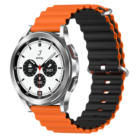 Samsung Galaxy Watch 4 Classic - 42mm & 46mm - Ocean Style Armband - Orange / schwarz