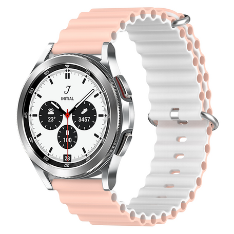 Samsung Galaxy Watch 4 Classic - 42mm & 46mm - Ocean Style Armband - Hellrosa / weiß