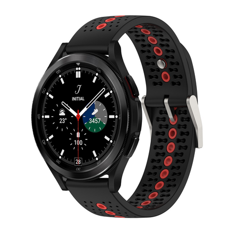 Samsung Galaxy Watch 4 Classic - 42mm & 46mm - Dot Pattern Armband - Schwarz mit rot