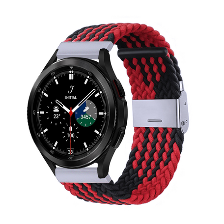 Samsung Galaxy Watch 4 Classic - 42mm / 46mm - Geflochtenes Armband - Rot / Schwarz