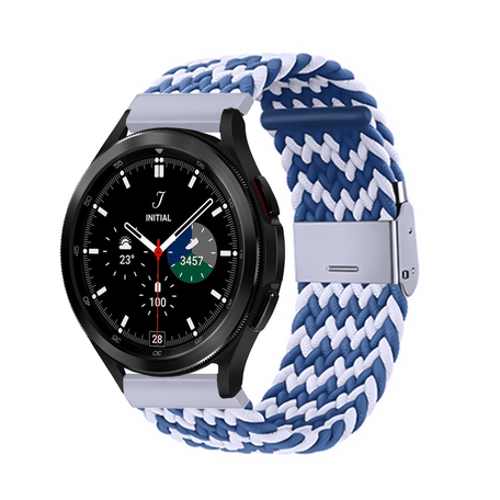 Samsung Galaxy Watch 4 Classic - 42mm / 46mm - Geflochtenes Armband - Blau / Weiß