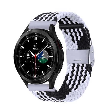 Samsung Galaxy Watch 4 Classic - 42mm / 46mm - Geflochtenes Armband - Schwarz / Weiß