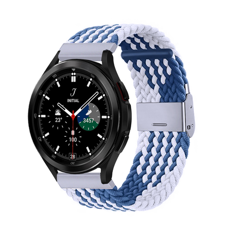 Samsung Galaxy Watch 4 Classic - 42mm / 46mm - Geflochtenes Armband - Blau / Weiß