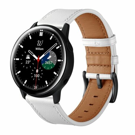 Samsung Galaxy Watch 4 Classic - 42mm & 46mm - Lederarmband - Weiß